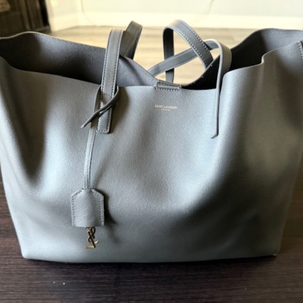 YSL East West Large Tote Storm Grey